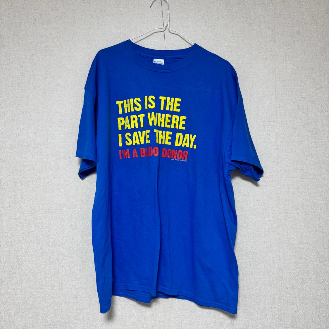 포트앤컴퍼니 블루 그래픽 반팔 XL 상품이미지1