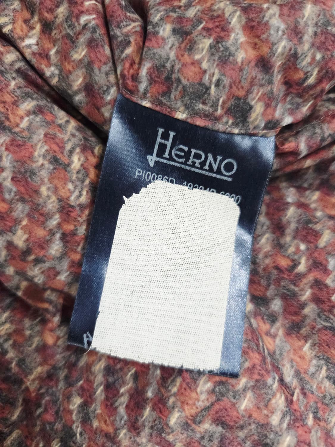 에르노(Herno) 트위드 패턴 7부 하프넥 구스다운 패딩 상품이미지9