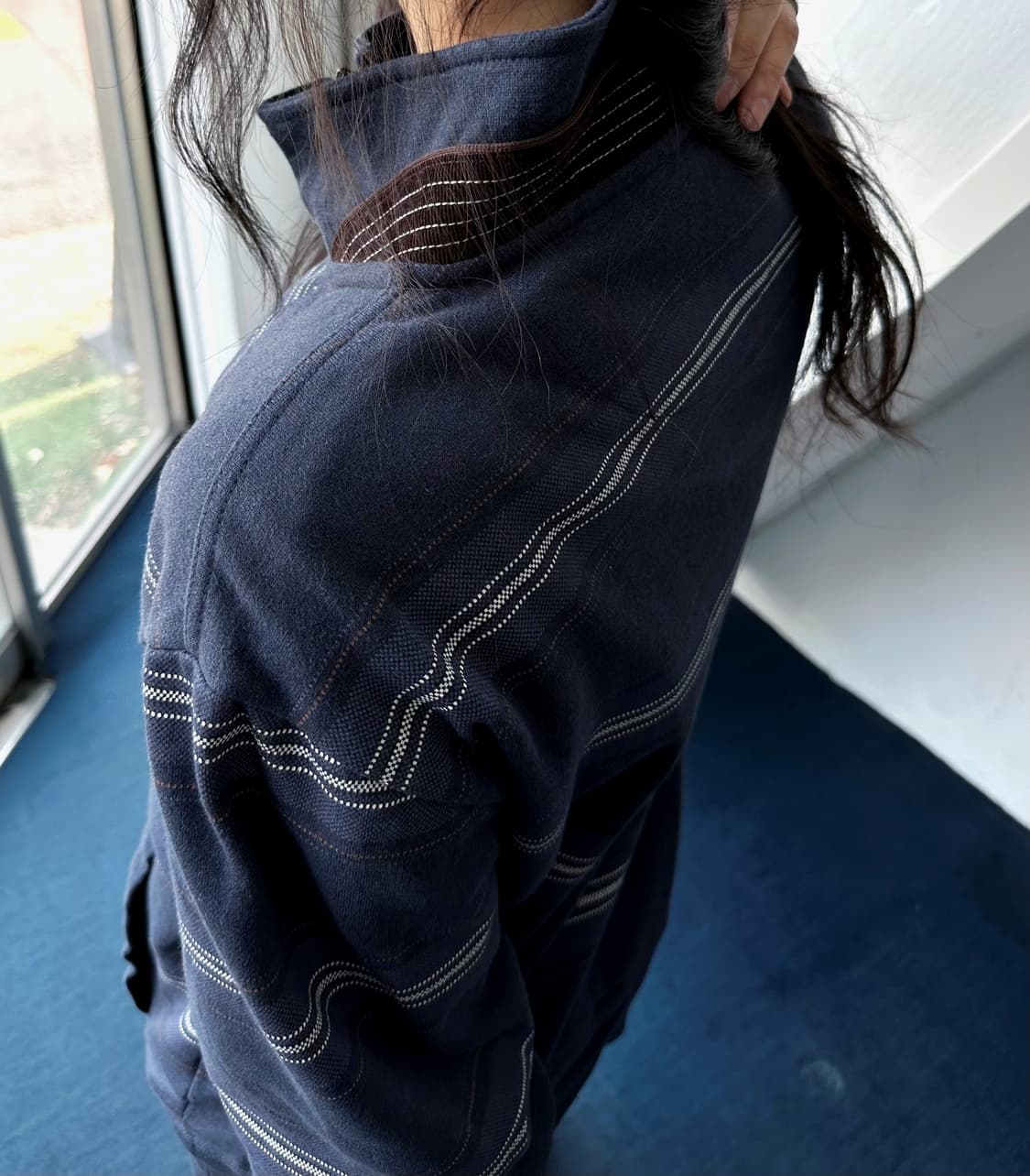 Stripe pattern cotton sweat zip jacket 상품이미지8