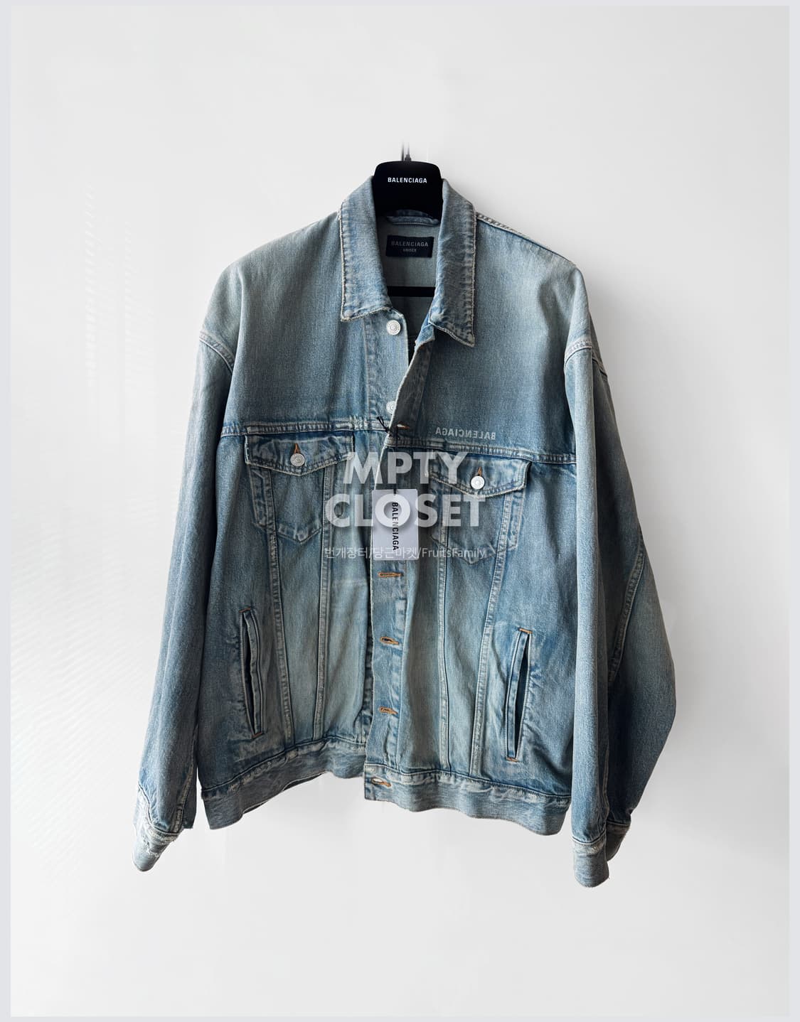 발렌시아가 미러 로고 재패니스 데님 트러커 자켓 상품이미지1