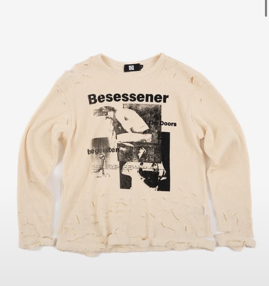 Besessener Hand Distressed Waffle T-Shir 상품이미지1