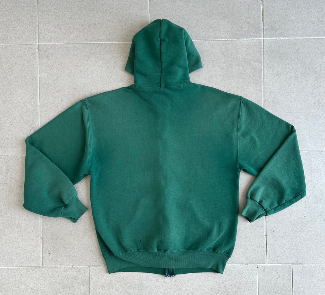 90s 빈티지 러셀 후드집업 그린 L USA 상품이미지2