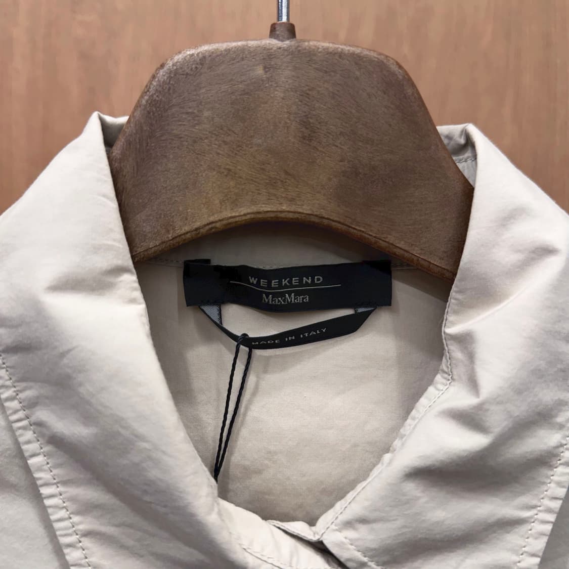 막스마라 위켄드 코튼 셔츠 원피스 프론트 타이 7부 슬리브 디테일 베이지 상품이미지6