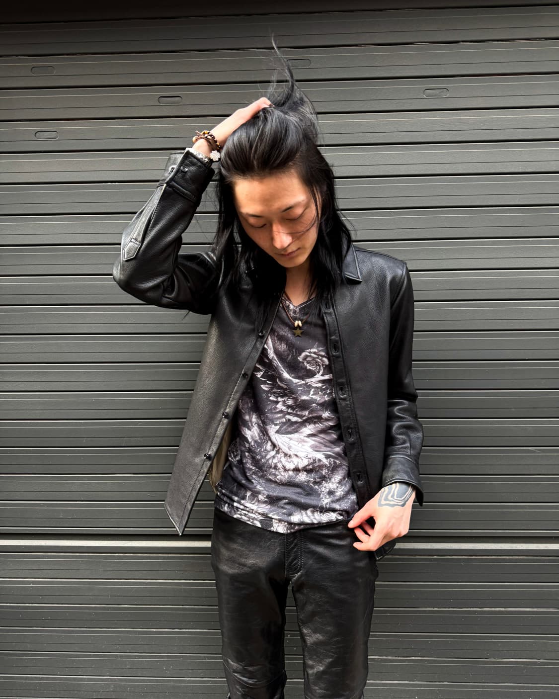 ABAHOUSE Goat Skin Leather Shirt Jacket 상품이미지1
