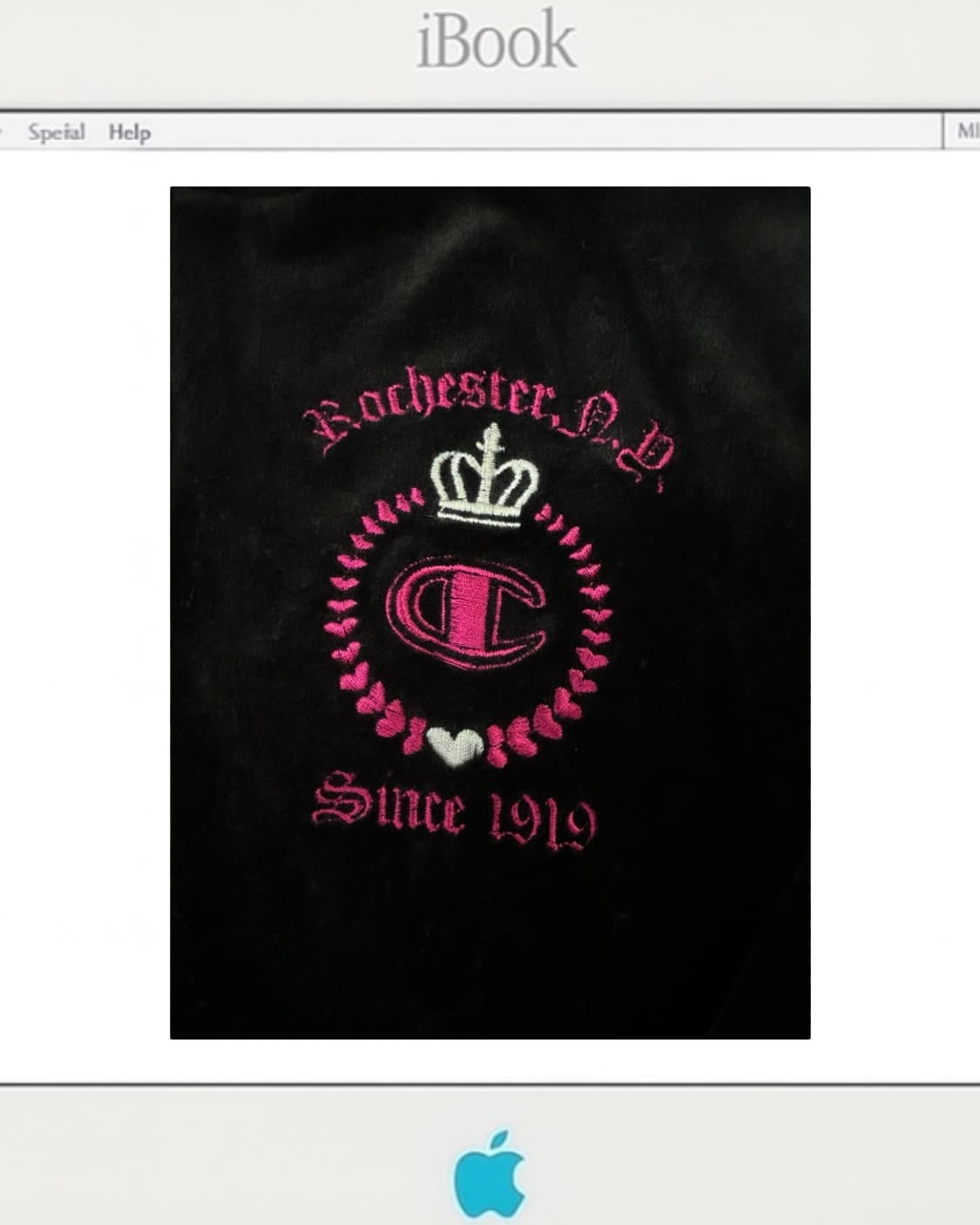  Champion 블랙 벨벳 핑크 스티치 후드 집업 상품이미지3