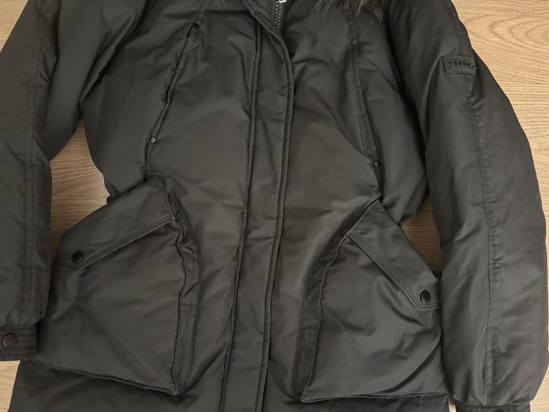 에고이스트 구스다운 폭스퍼 중기장 야상형 패딩 55 상품이미지3