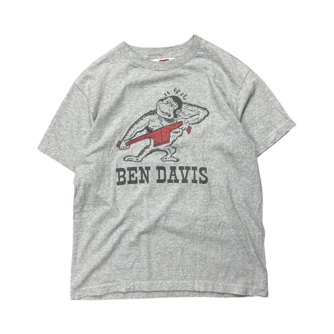 M) 벤데이비스 그레이 고릴라 로고 프린트 반팔 티셔츠 T-099 상품이미지1