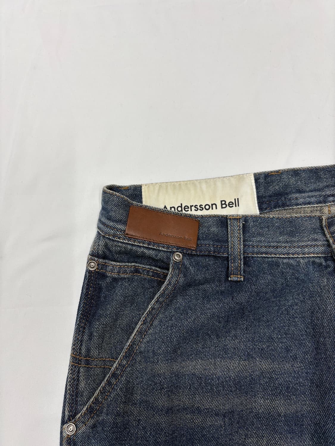 Andersson Bell 앤더슨벨 패치 워크 카펜터 더블니 데님 청바지 상품이미지4