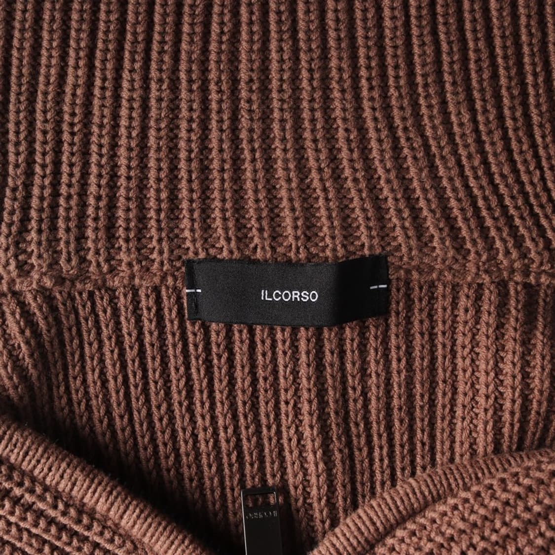 일꼬르소 브라운 텍스처 하프집업 니트 XL 상품이미지5