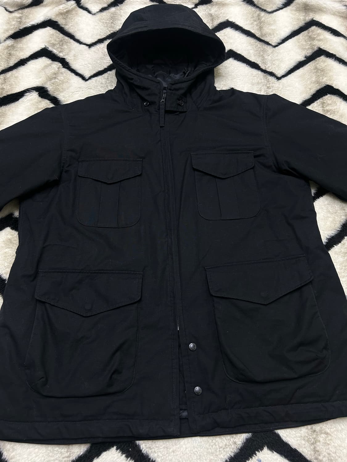 [XL]유니클로x엔니니어드가먼츠 퍼프테크 유틸리티 후드 자켓/블랙 상품이미지2