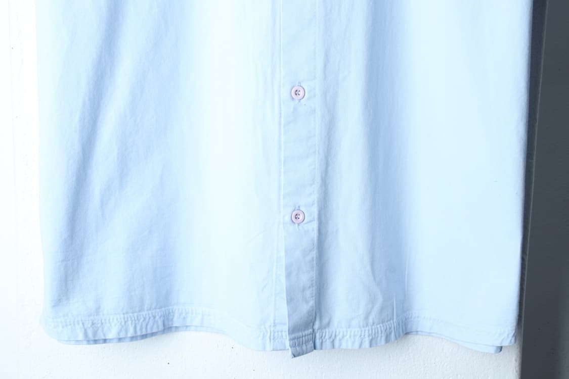(M-XL) 퍼스텝 반팔 카라 티셔츠 셔츠 남방 연블루 무지-H32124 상품이미지4