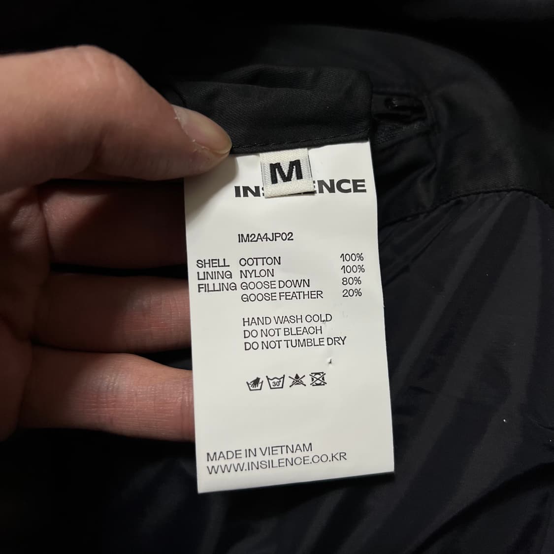 인사일런스 구스다운 후드 패딩 점퍼 [블랙] M/95 상품이미지5