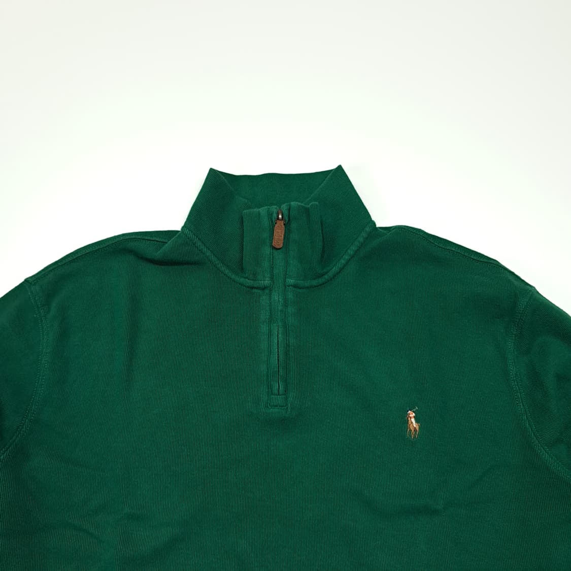 CL349 XL 폴로 코튼 가죽풀러 그린 니트 스웨터 상품이미지2