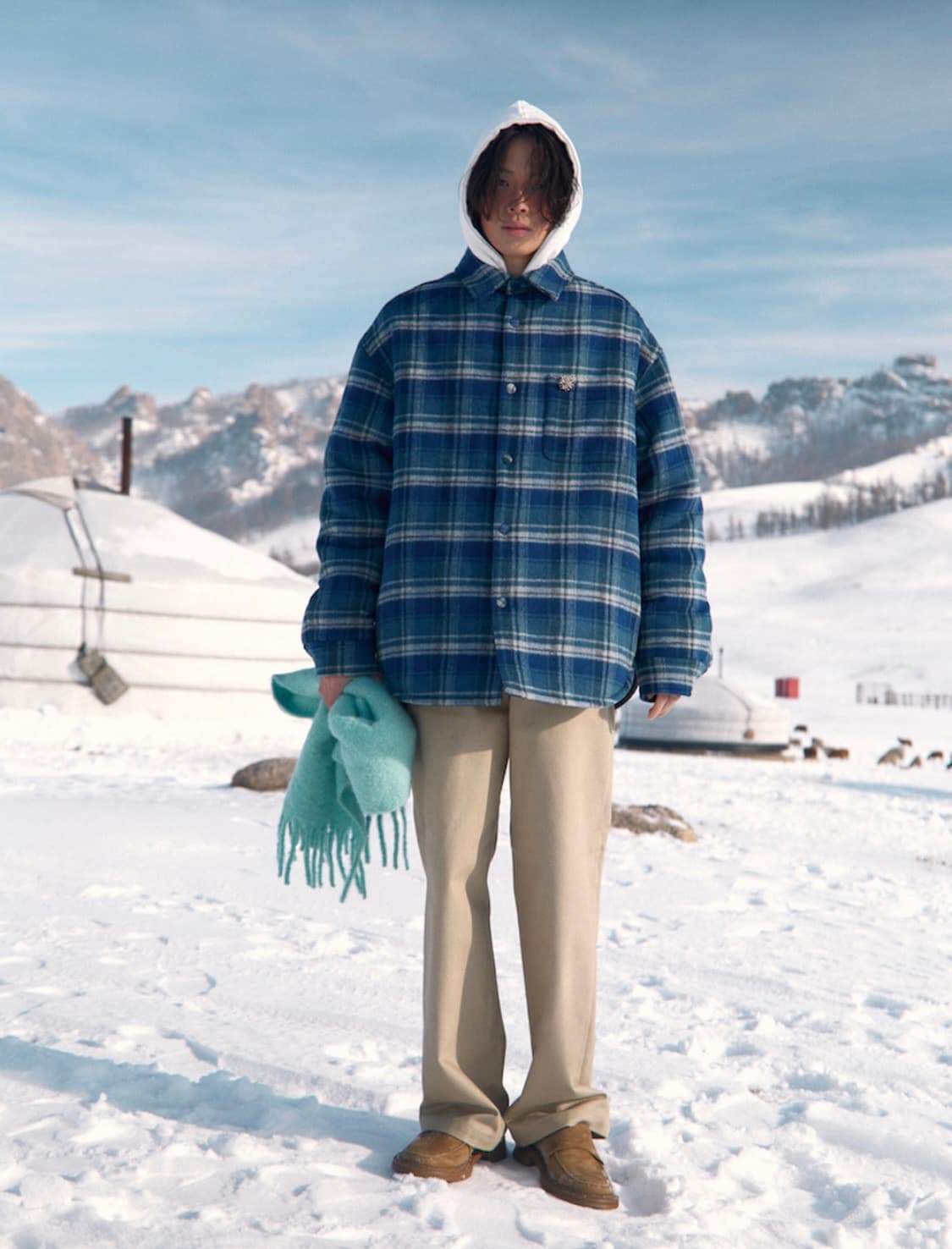 stu padded check shirt blue 상품이미지2