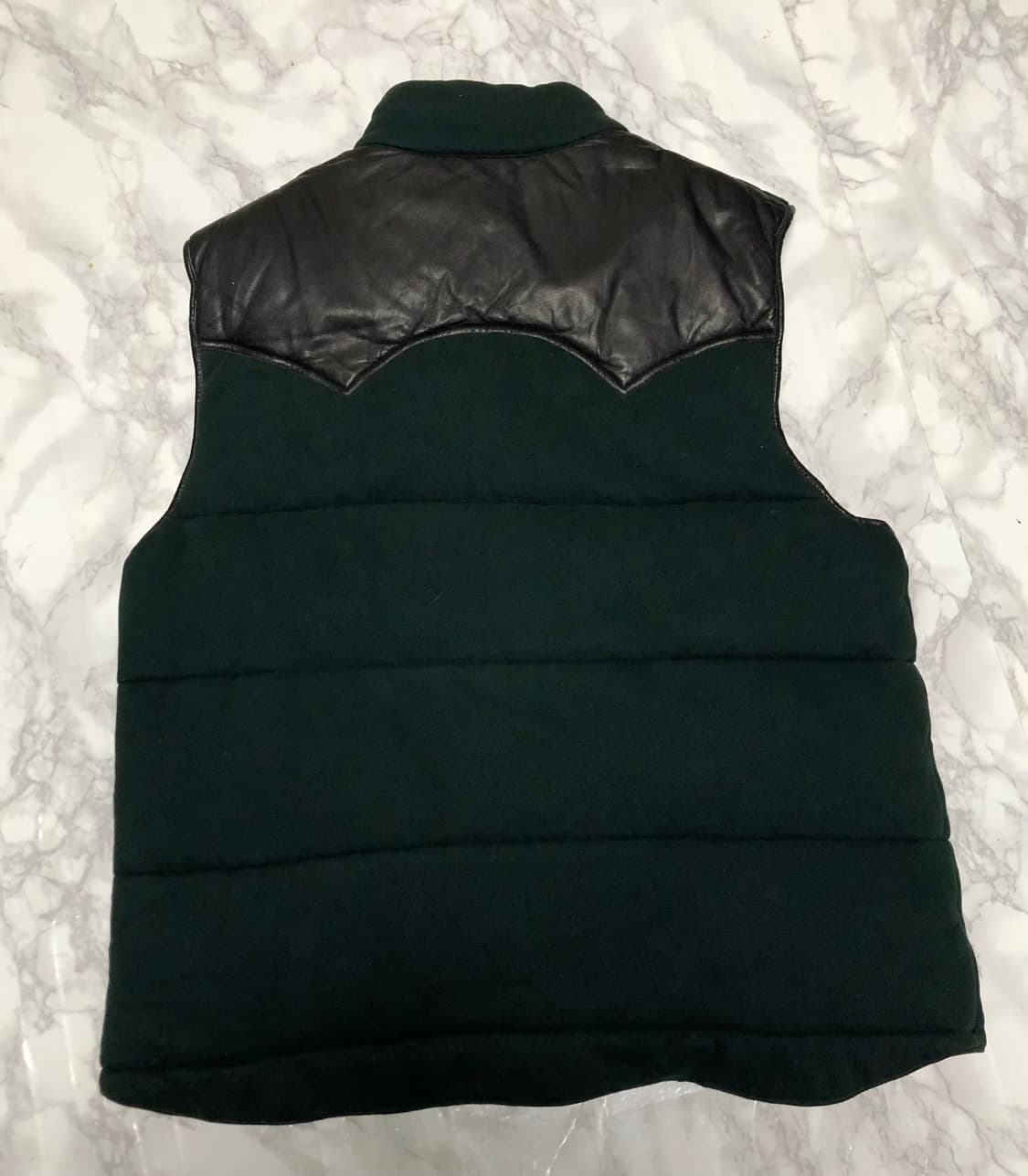 폴로 랄프로렌 패딩조끼 웨스턴요크 레더 베스트 딥그린 상품이미지3