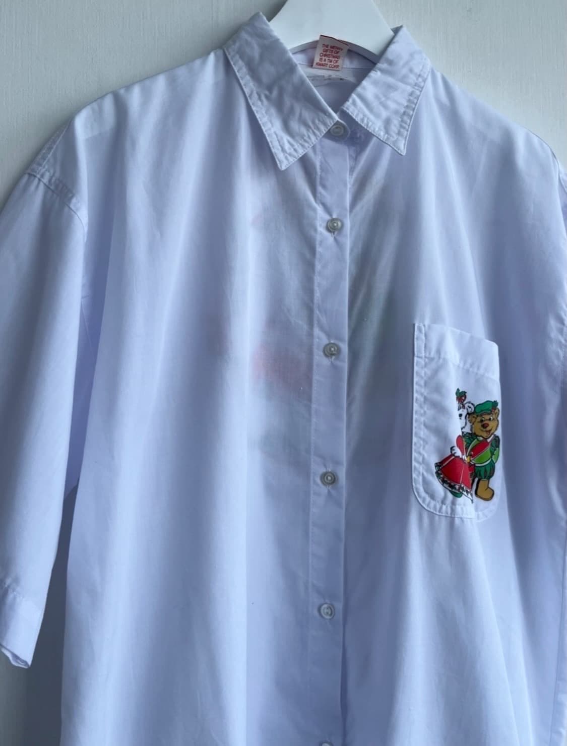 크리스마스 베어 프린팅 오버핏 반팔 셔츠 상품이미지2