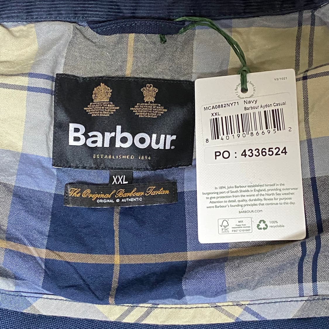 바버 에이든 자켓 XXL 상품이미지9