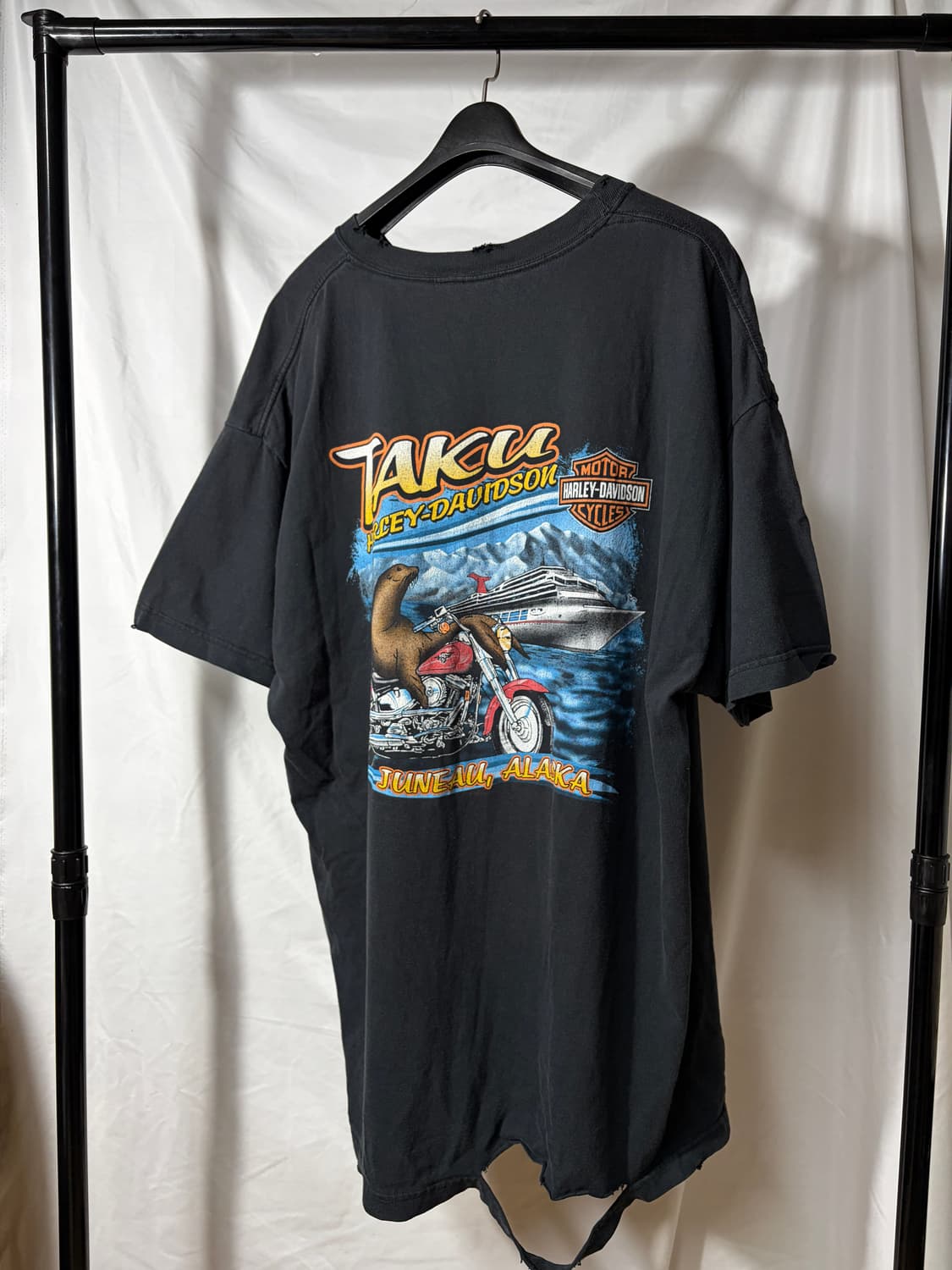 할리데이비슨 빈티지 데미지 반팔 티셔츠 상품이미지3