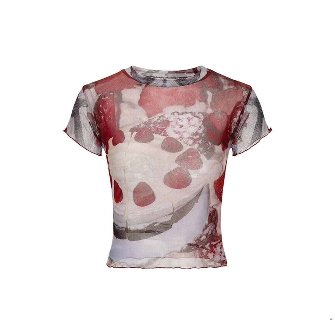 Strawberry mesh top 상품이미지1