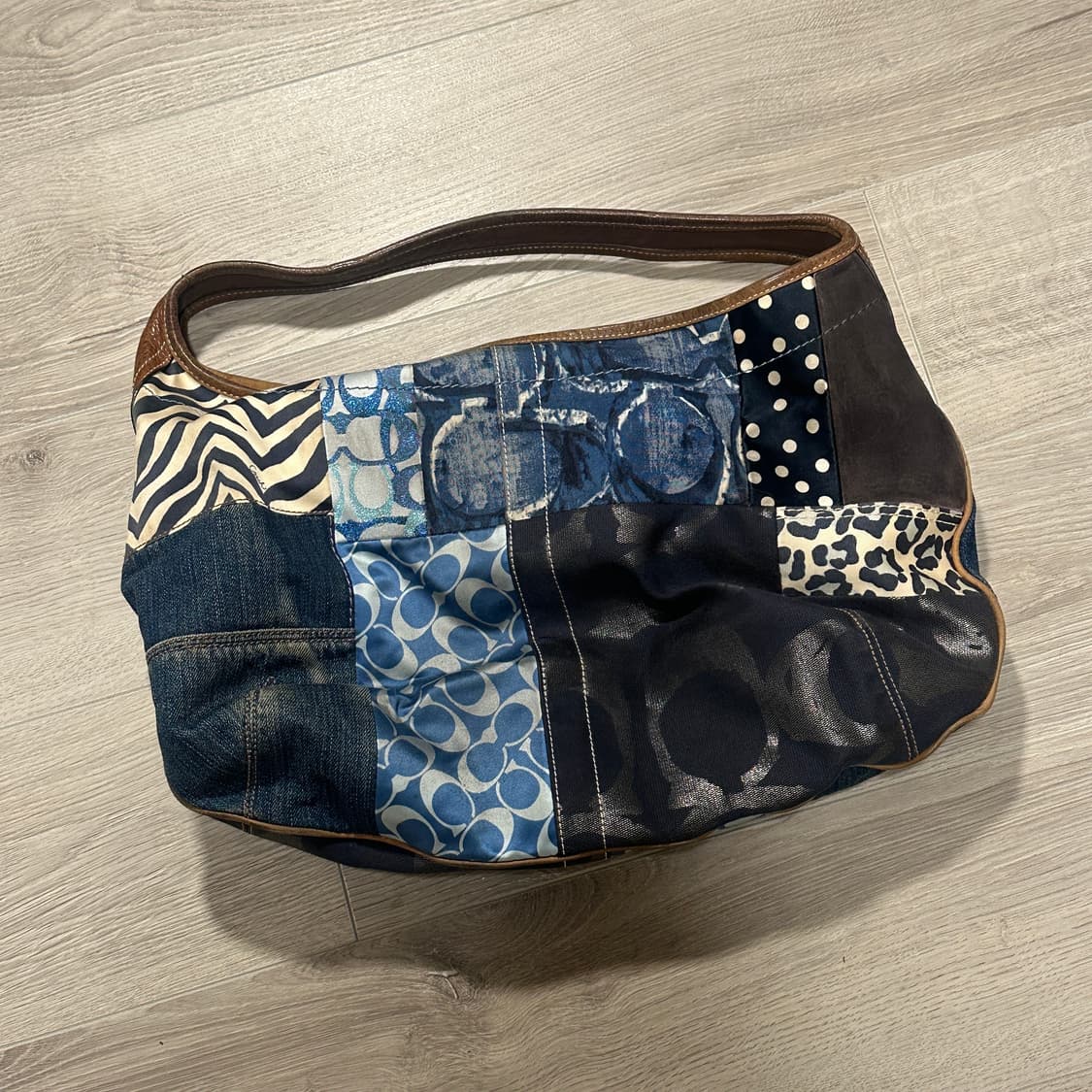 빈티지 y2k 코치 coach 데님 패치워크 에르고 XL 호보백 상품이미지3