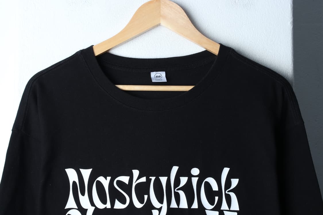 (L-XL) 네스티킥 반팔 티셔츠 오버핏 레터링 블랙 스트릿-7B5A 상품이미지3