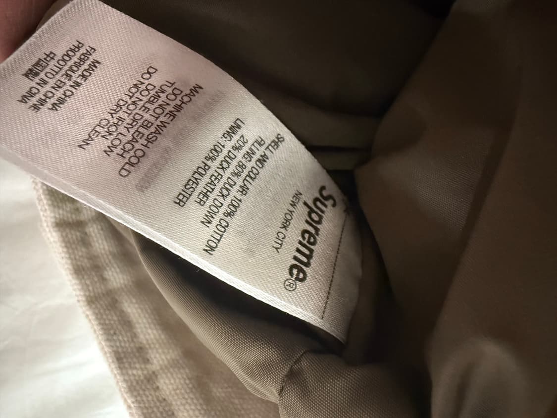 슈프림 x 쇼트 캔버스 다운 트러커 자켓 내츄럴 - 22FW 상품이미지8