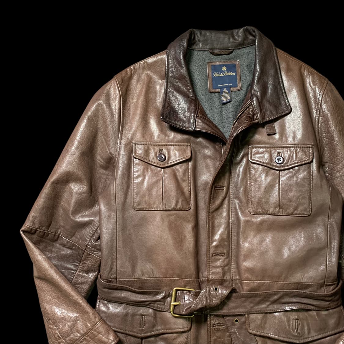 [M~L] 브룩스브라더스 벨티드 가죽 자켓 상품이미지4