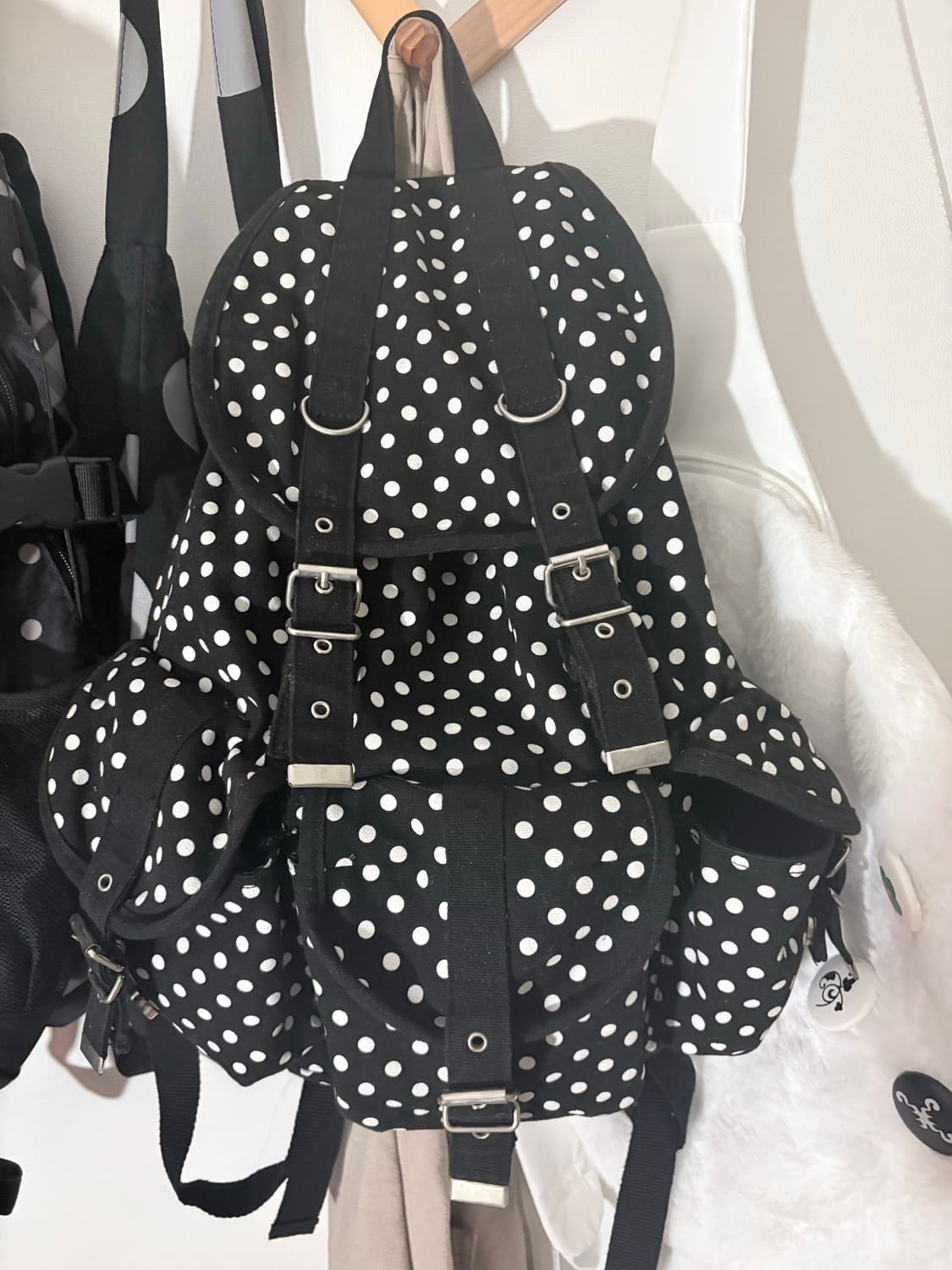 빈티지 모리걸 도트 백팩 배낭 가방 상품이미지1