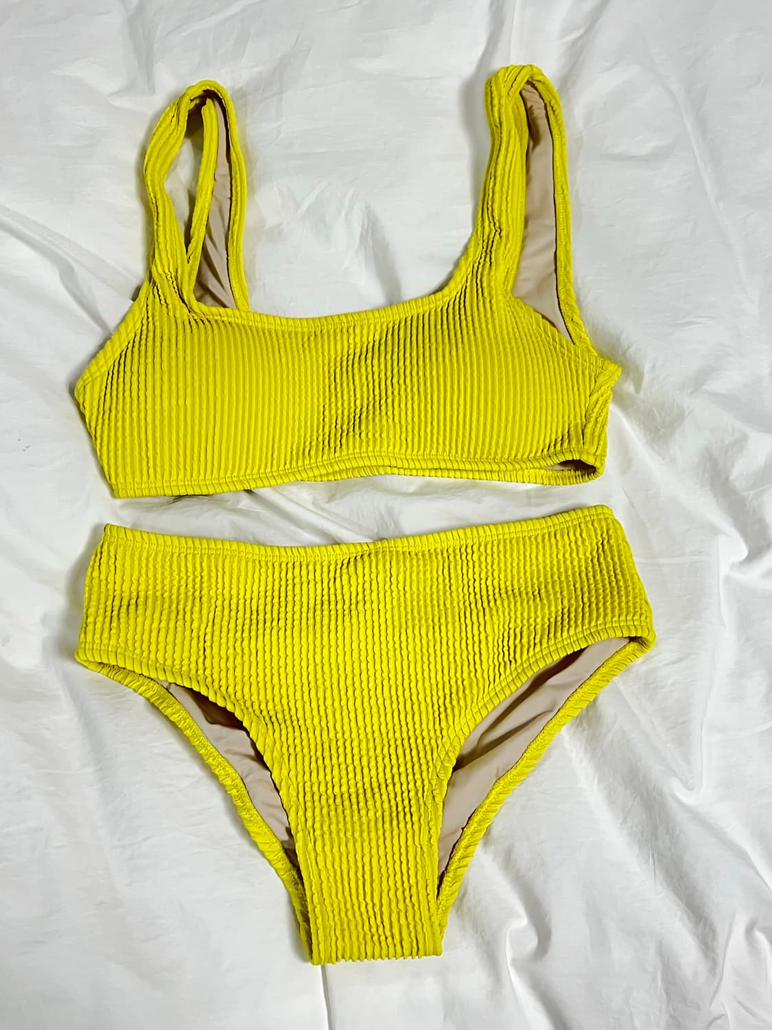 샌드사운드 위글 미드탑 비키니 스윔수트 옐로우 F 상품이미지1