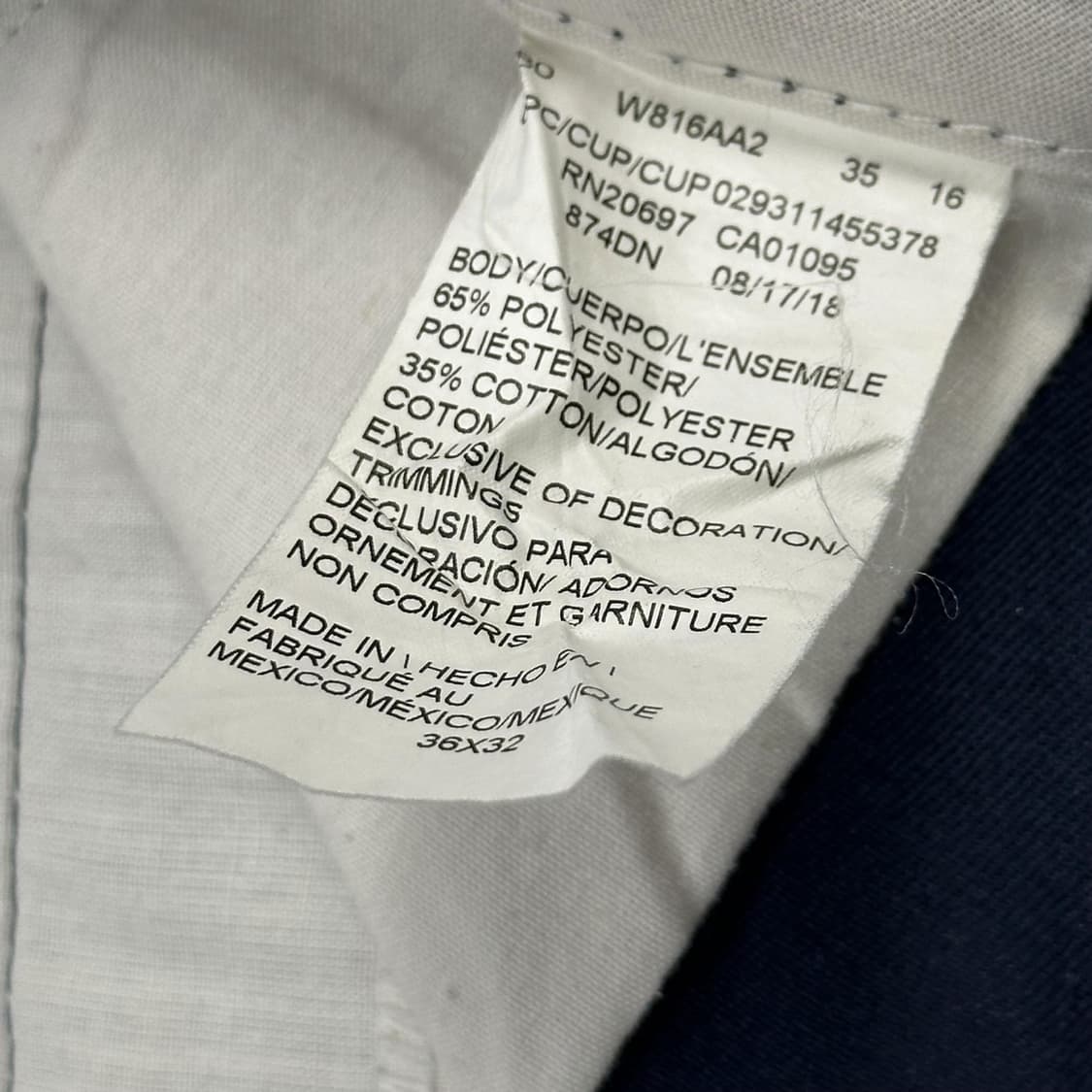 디키즈 874 워크웨어 네이비 치노팬츠 (36인치) 상품이미지6