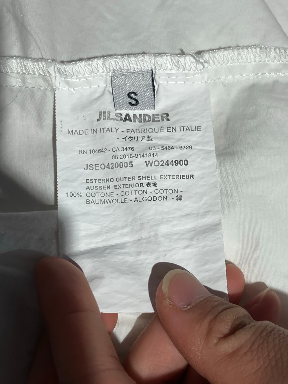 Jil Sander 크롭 코튼 버튼 반팔 셔츠 S 상품이미지9