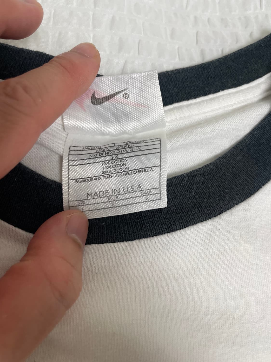 90s 나이키 링거티 L USA nike 스우시 로고 ringer tee 상품이미지4