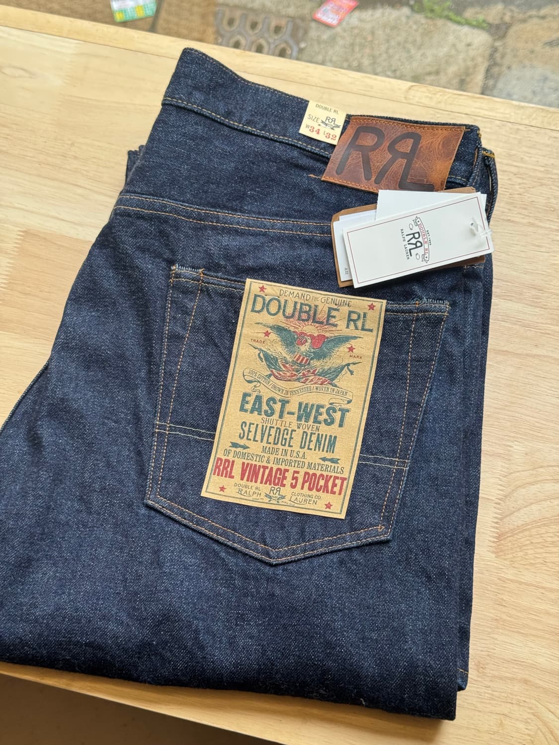 RRL 빈티지 파이브 포켓 셀비지 데님 34 상품이미지1