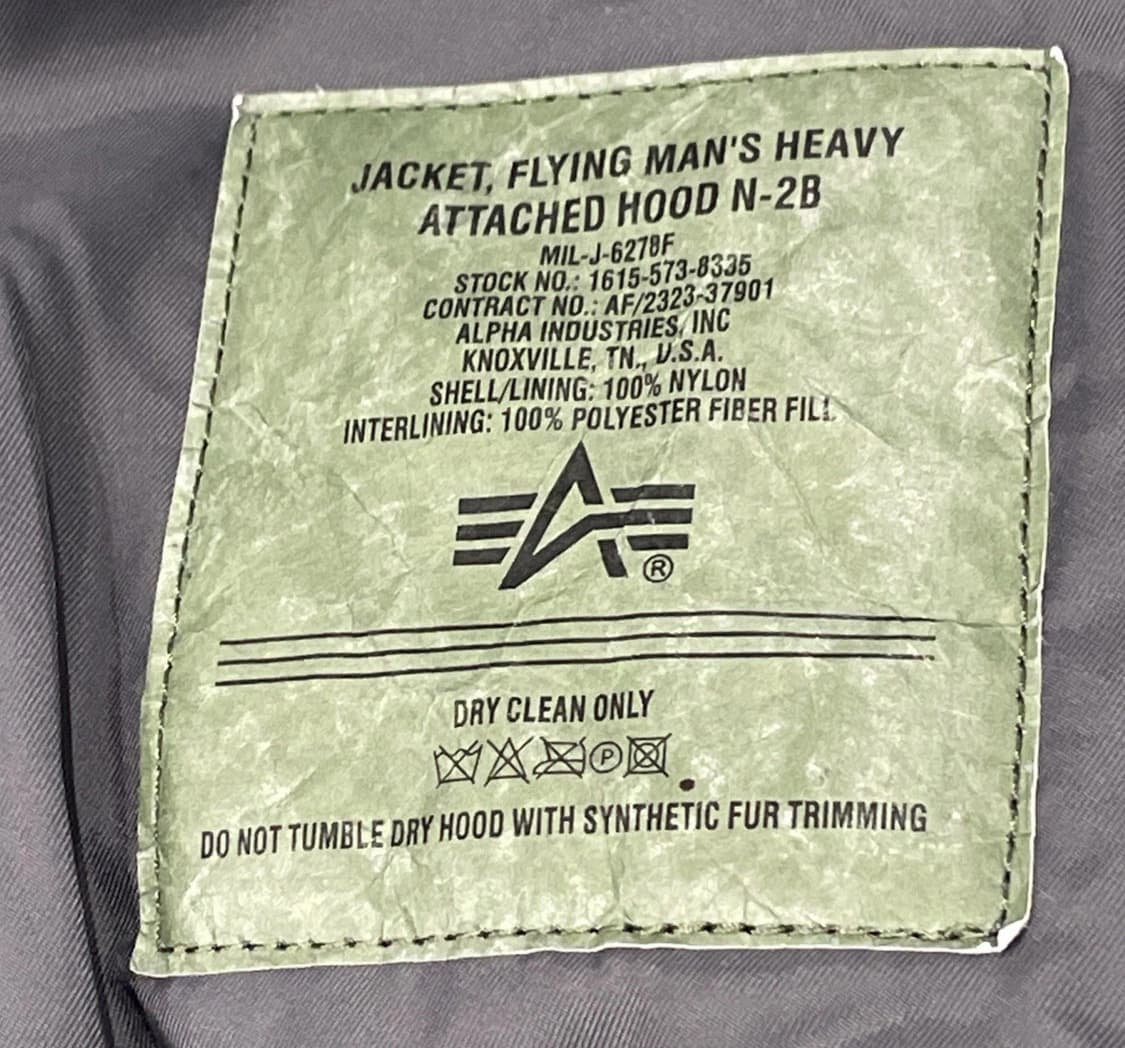 10s 알파 인더스트리 N-2B 모디파이드 플라잉 자켓 상품이미지6