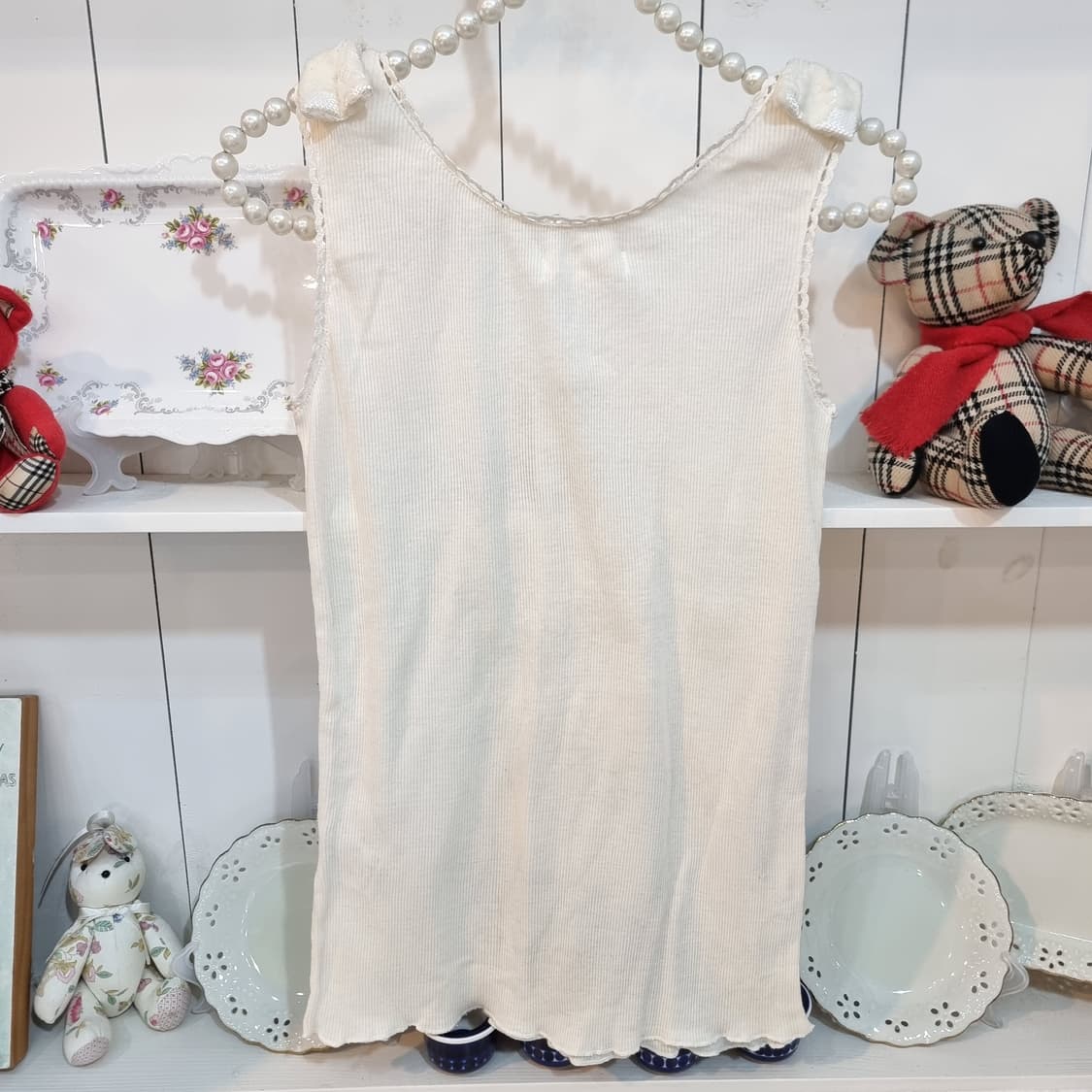 LIZ LISA(리즈리사) 아이보리 골지 리본 나시 상품이미지5