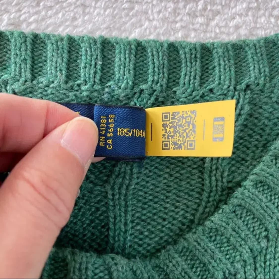 폴로 랄프로렌 케이블 니트 그린 XL 상품이미지4