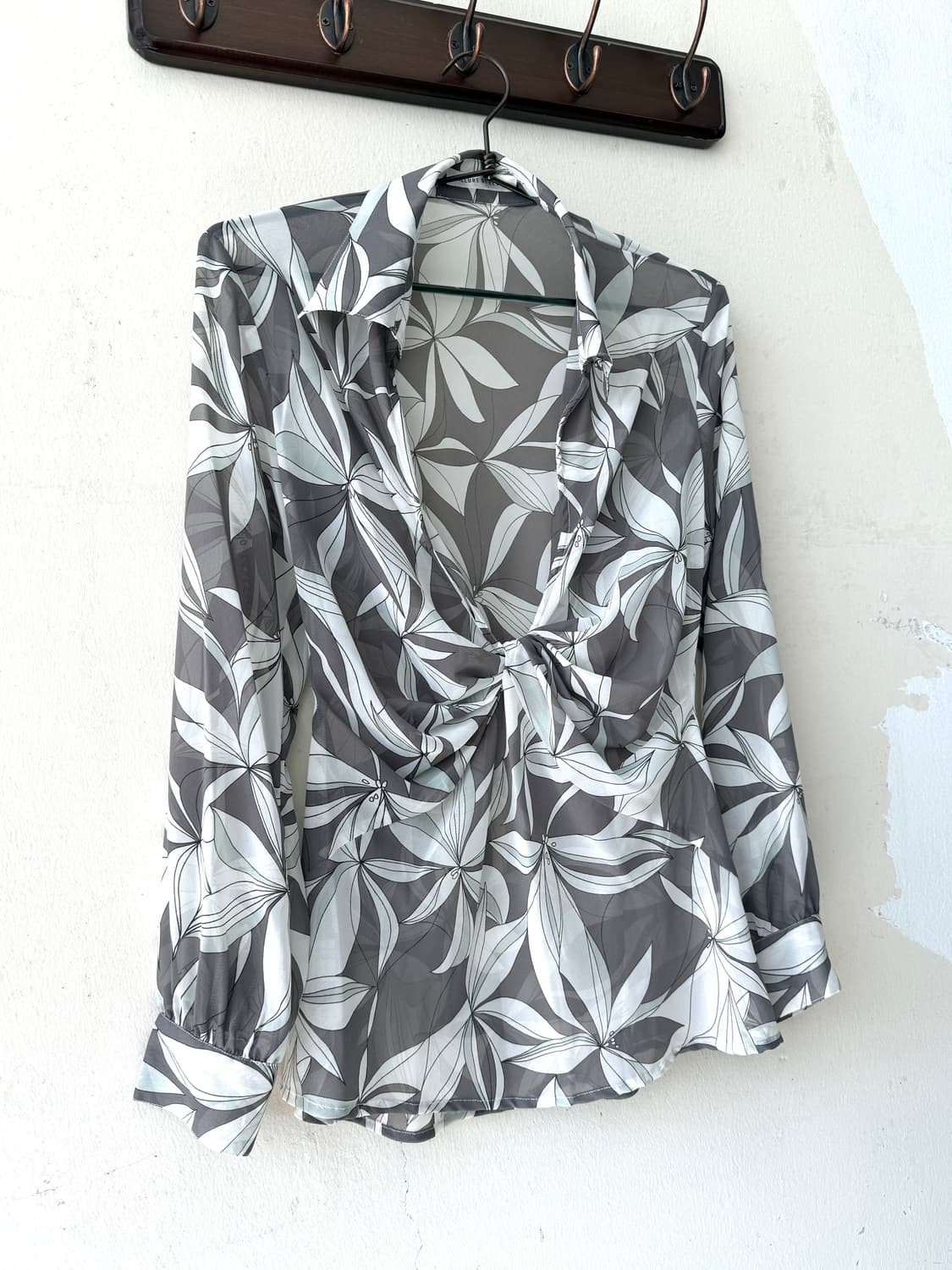 Oriental shirring detail shirt blouse 상품이미지3