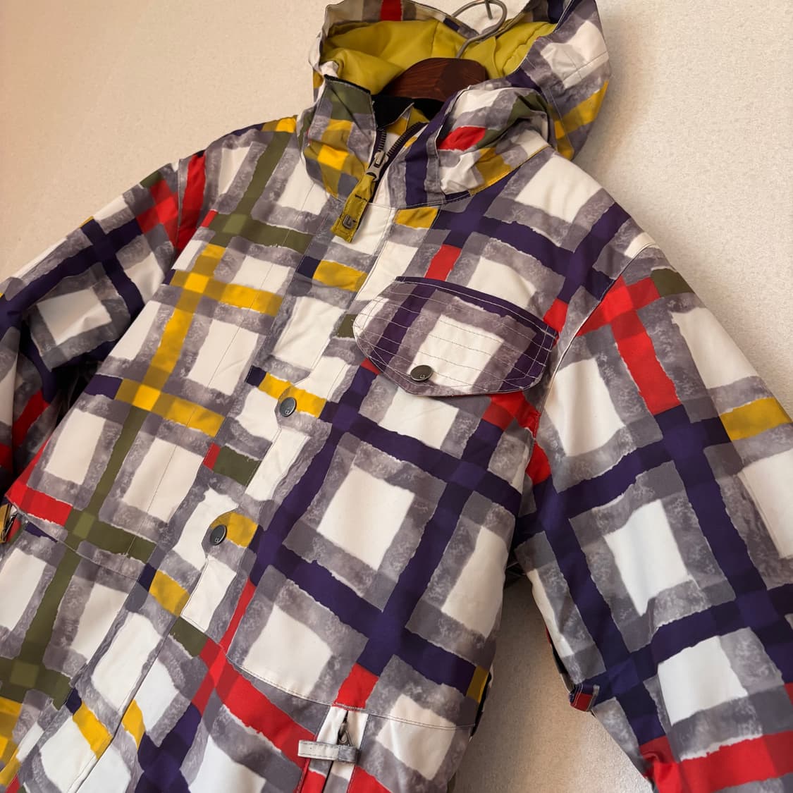 버튼 보드복 점퍼 M 스키 아웃도어 기능성 상품이미지5