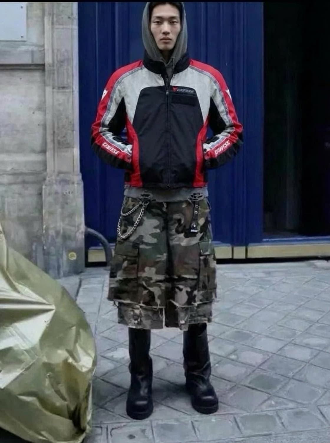 빈티지 다이네즈 나일론 하이넥 노패드 모토자켓 상품이미지1