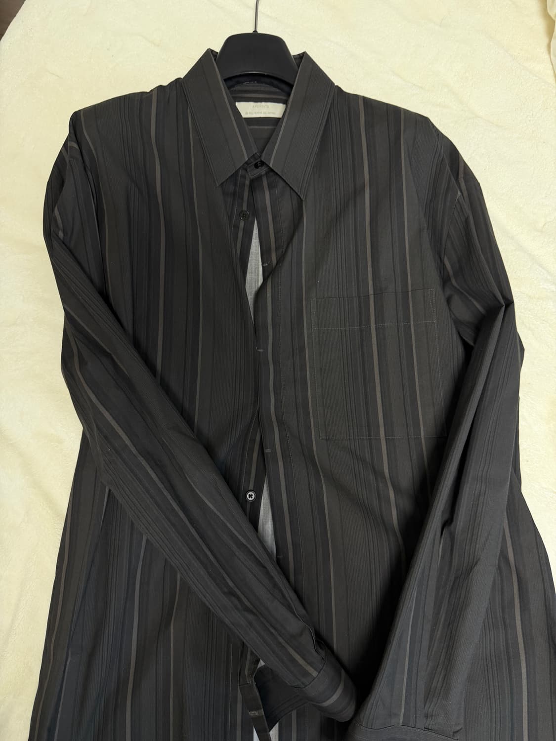 아모멘토 stripe shirts brown L 상품이미지2