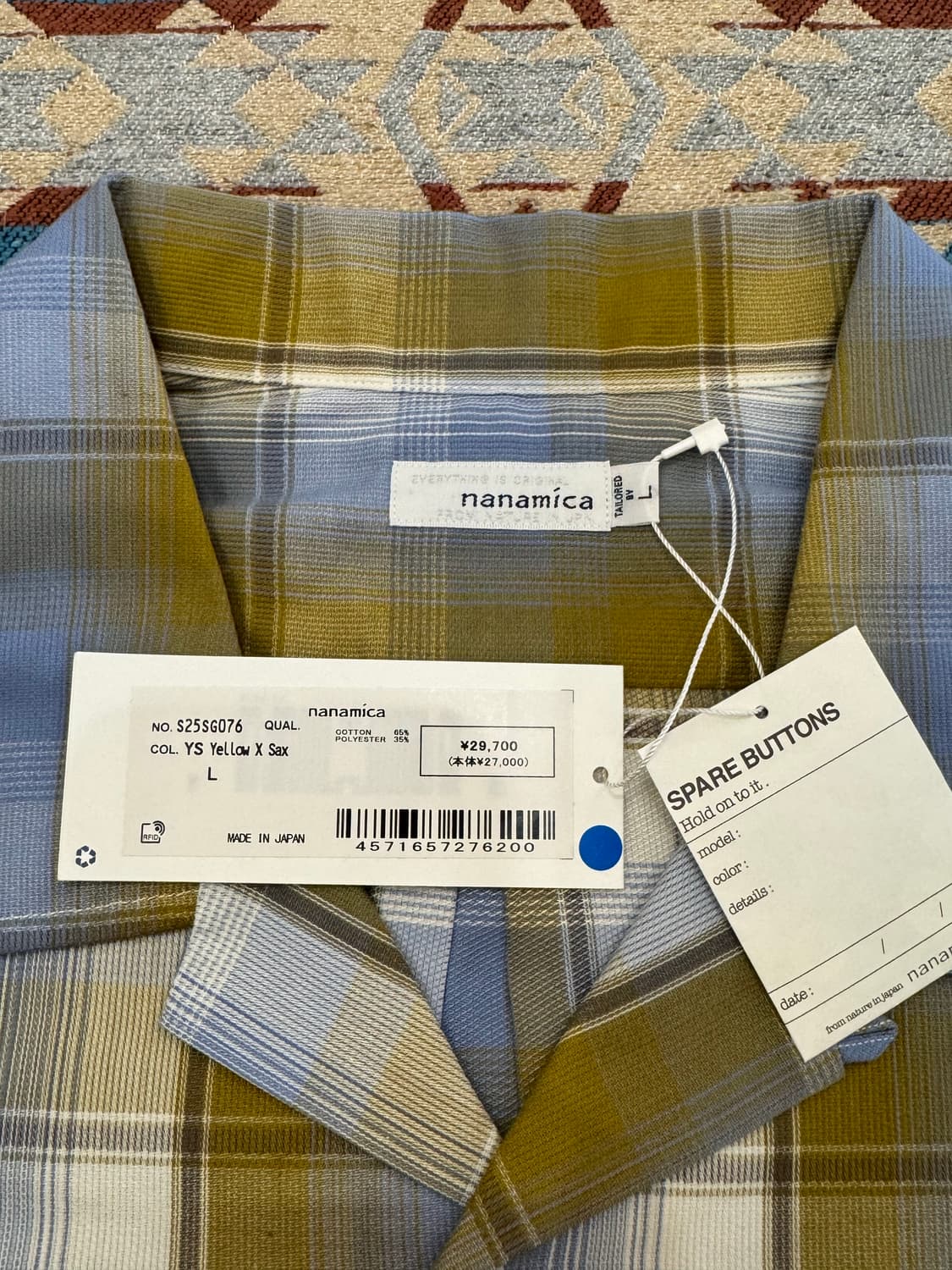 [L][105] 나나미카 오픈 카라 피케 숏슬리브 셔츠 옐로우 삭스 상품이미지8