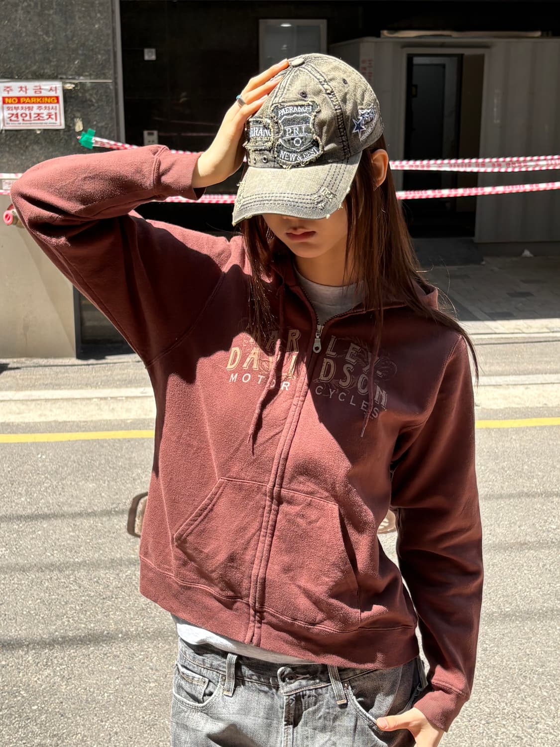 할리데이비슨 후드집업 버건디 상품이미지10