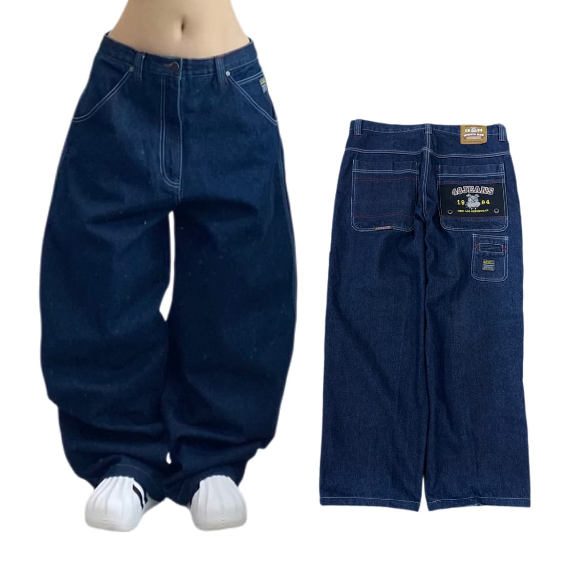 48JEANS 90s jnco 징코맛 올드스쿨 힙합 와이드 데님팬츠 상품이미지2