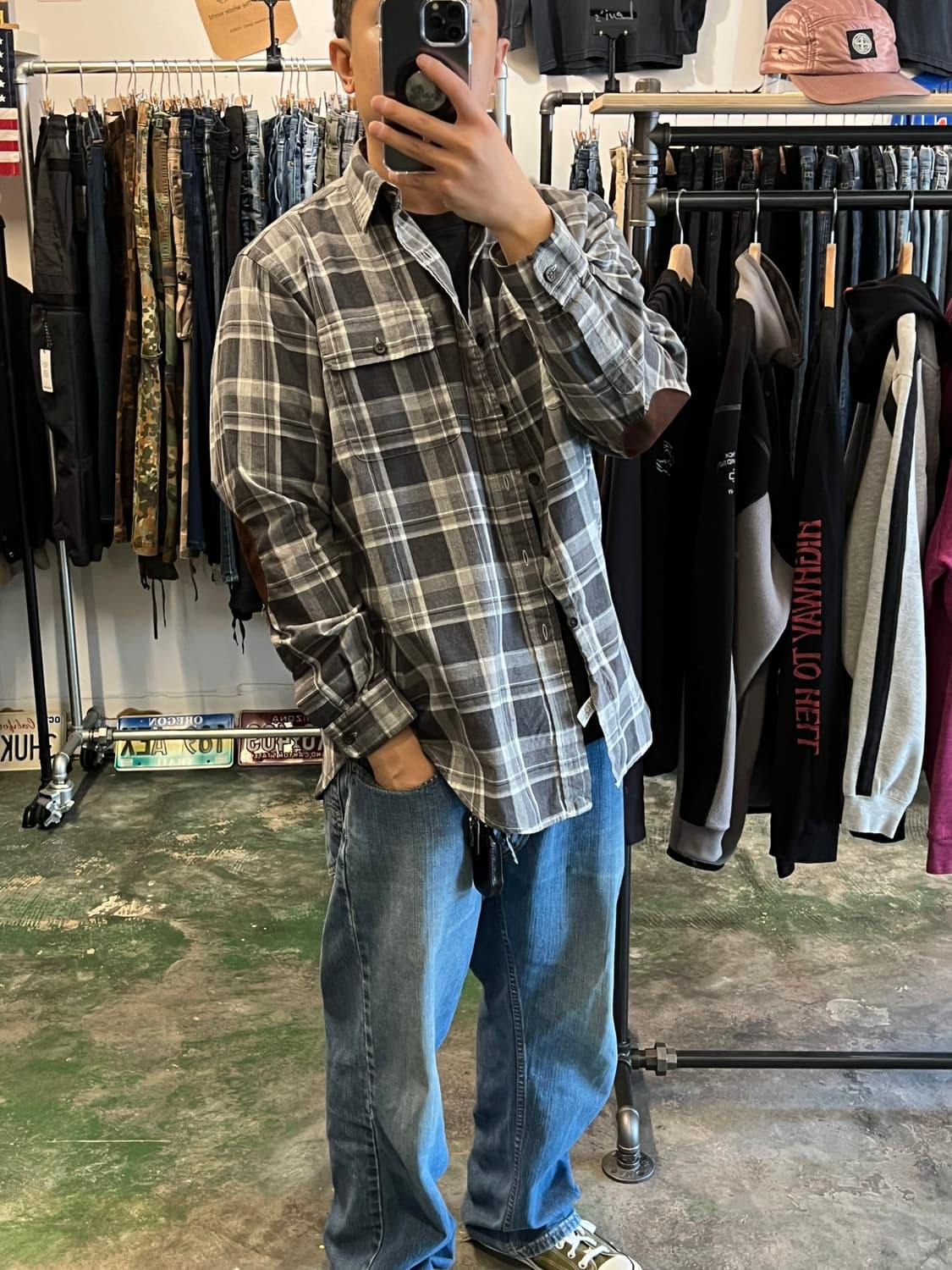 [L] 폴로 랄프로렌 플란넬 엘보 패치 클래식 체크 셔츠 상품이미지9