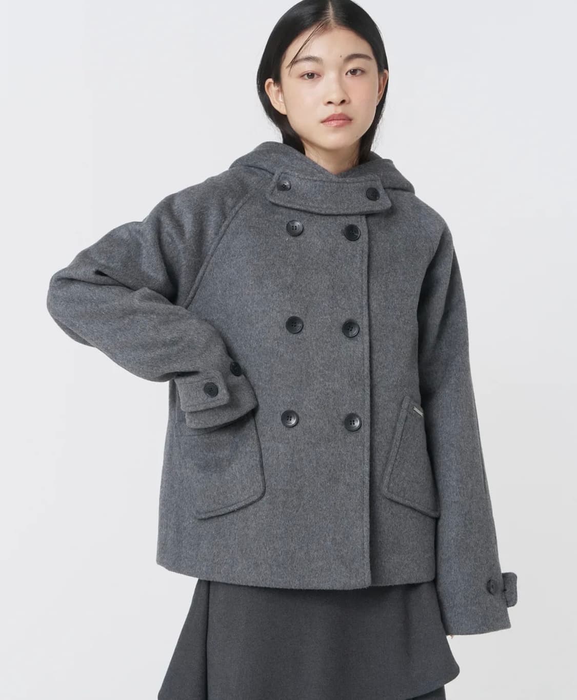 미세키서울 더블 버튼 코트 차콜 상품이미지1