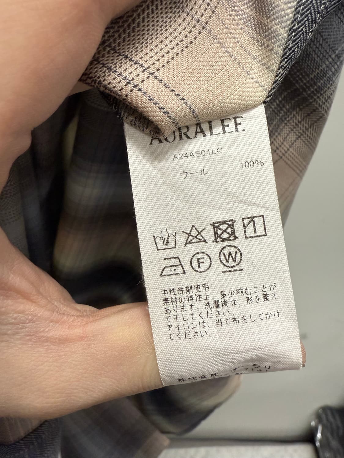 오라리 슈퍼 라이트 울 체크 셔츠 베이지 블루 체크 - 24AW 상품이미지5