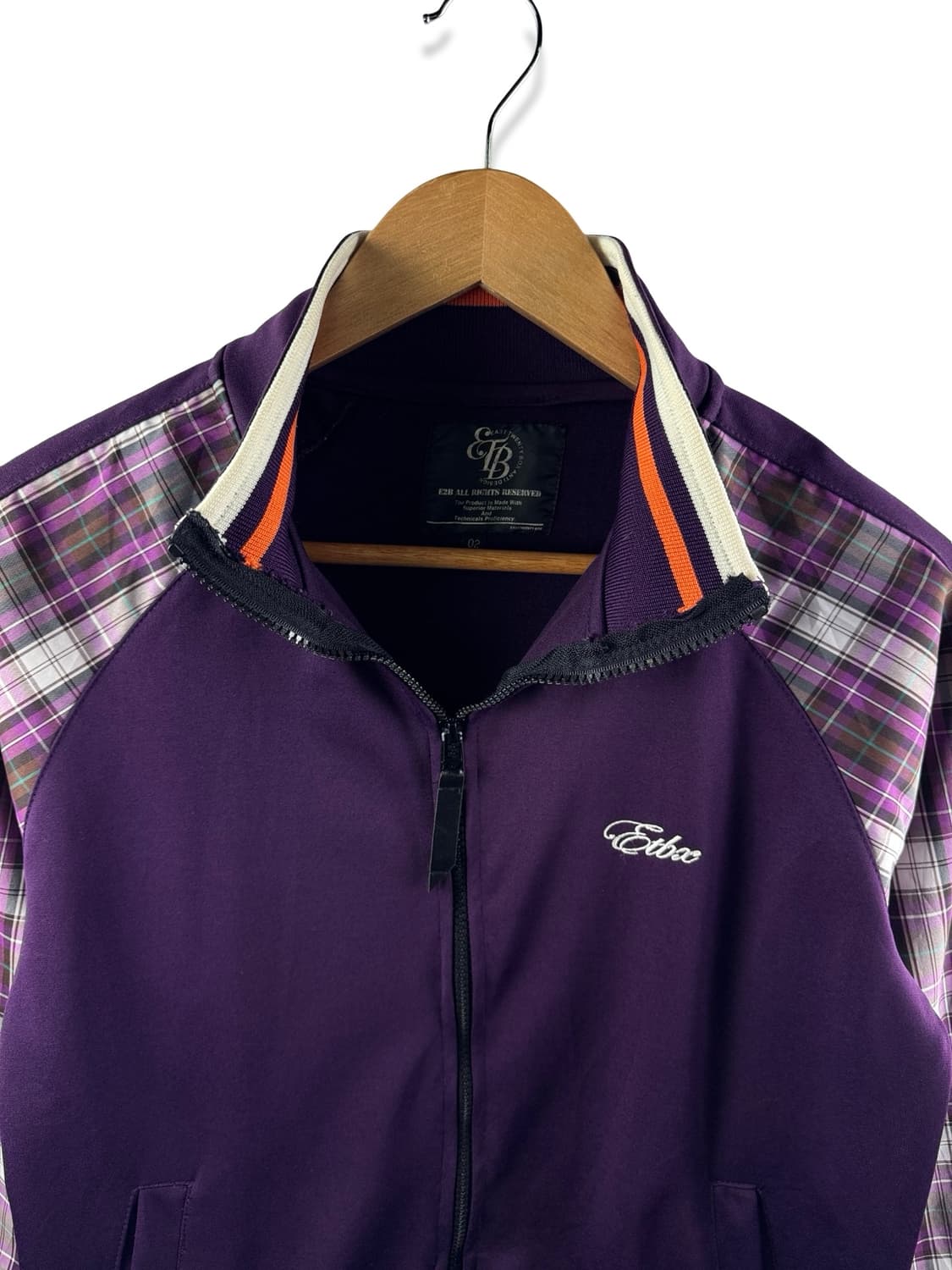 JPN 퍼플 체크 나그랑 트랙탑져지1946 상품이미지3