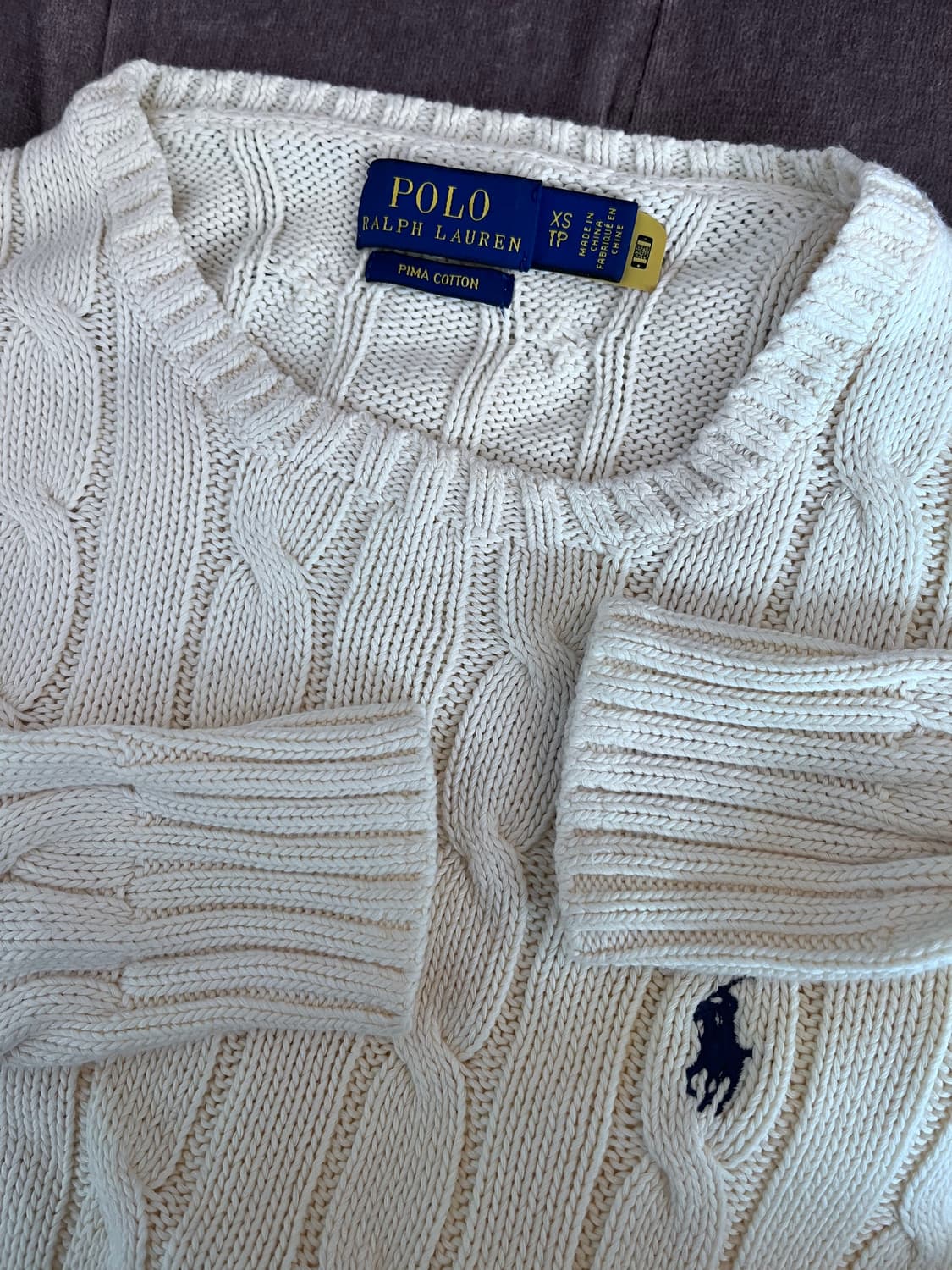 폴로랄프로렌 여성 케이블라운드니트 XS사이즈 상품이미지6