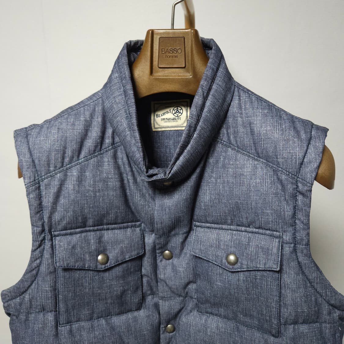 95 ) 빈폴 남성 패딩 조끼 Green 상품이미지2