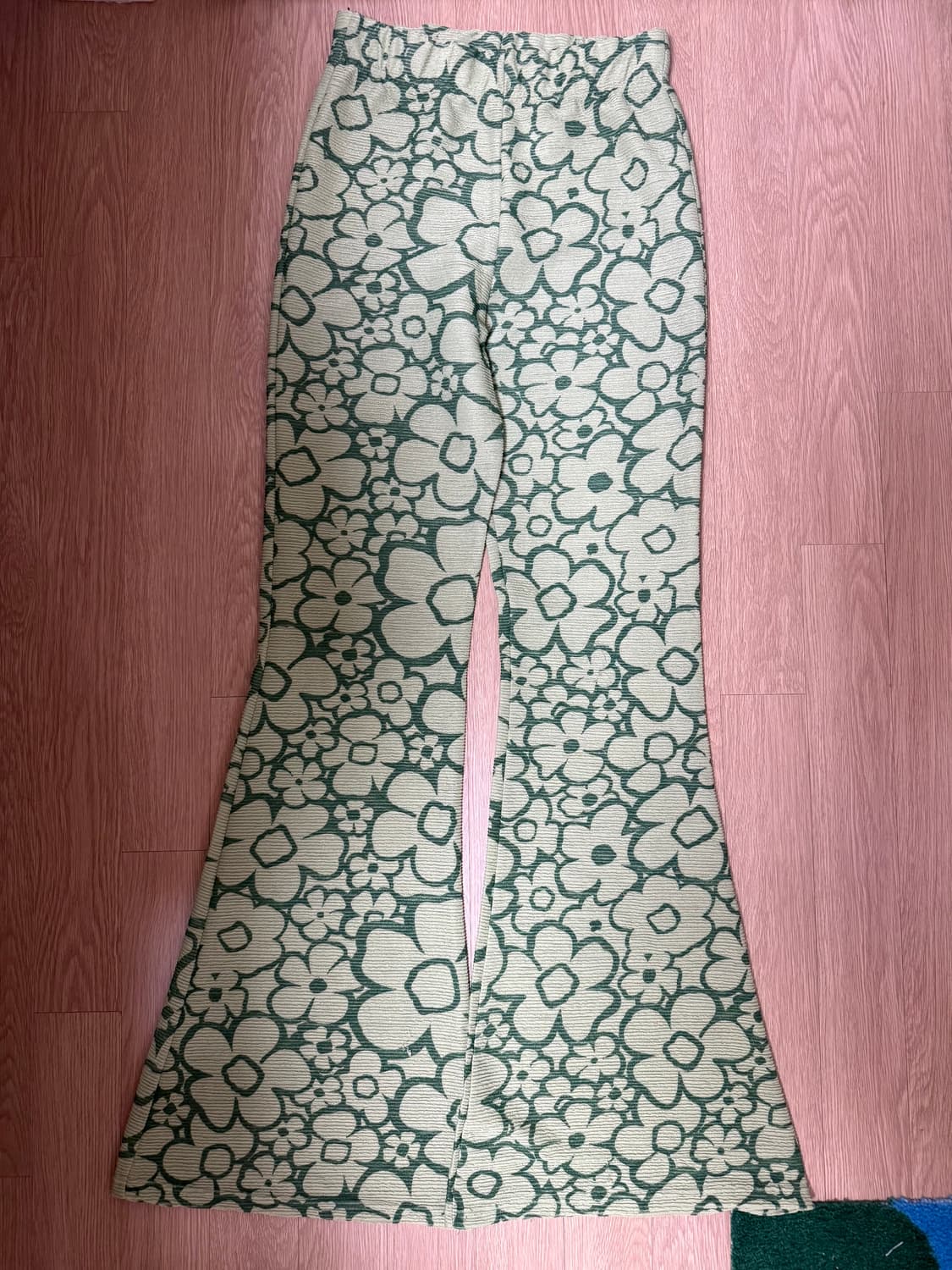 (반택포) 꽃 패턴 그린 부츠컷 팬츠  상품이미지4